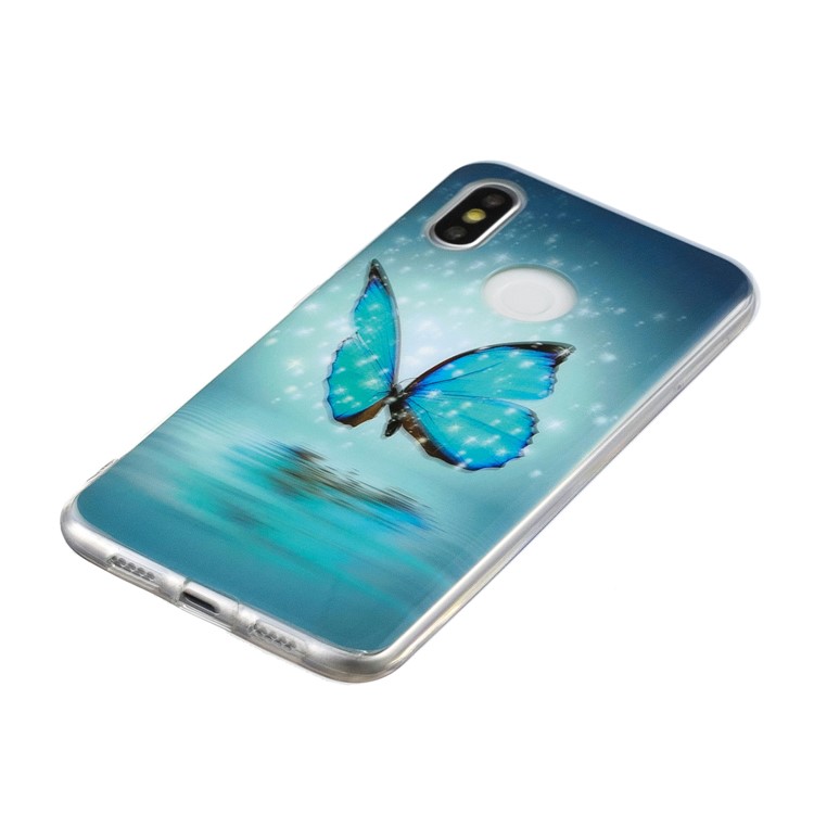 Leuchtendes IMD-Muster, Das TPU-Handyoberteil Für Xiaomi Mi 8 (6.21-Zoll) Druckt - Blauer Schmetterling-2