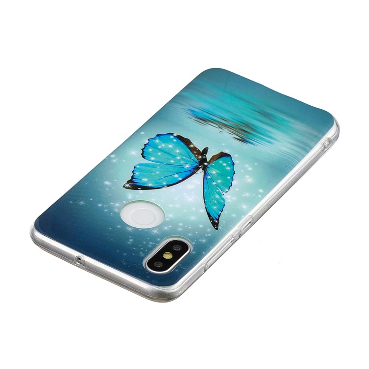 Leuchtendes IMD-Muster, Das TPU-Handyoberteil Für Xiaomi Mi 8 (6.21-Zoll) Druckt - Blauer Schmetterling-3