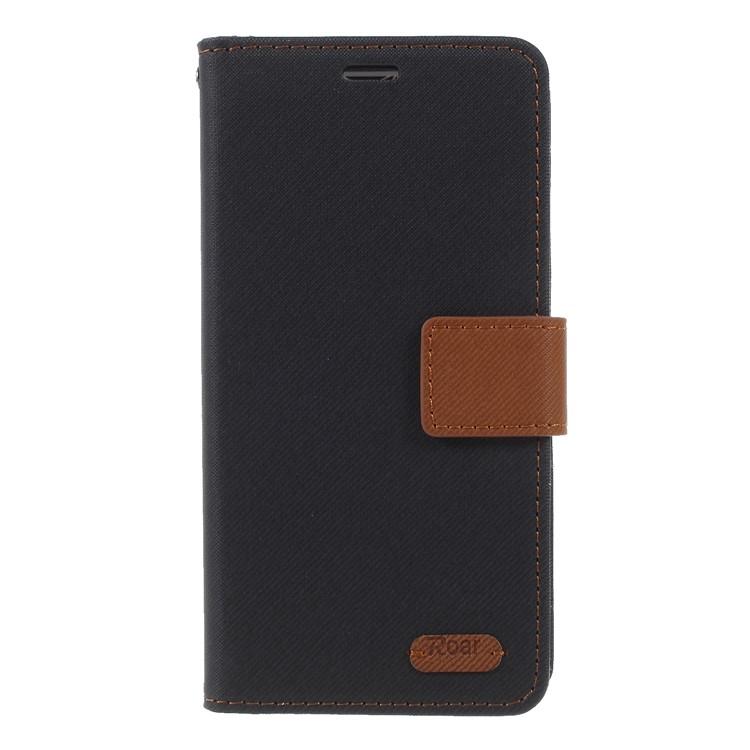 ROAR KOREA Twill Leather Wallet Stand Cover for Xiaomi Mi 8 SE (5.88-inch) - Black-1