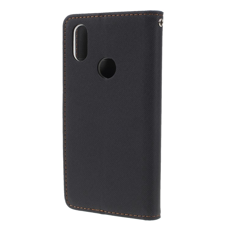 ROAR KOREA Twill Leather Wallet Stand Cover for Xiaomi Mi 8 SE (5.88-inch) - Black-2