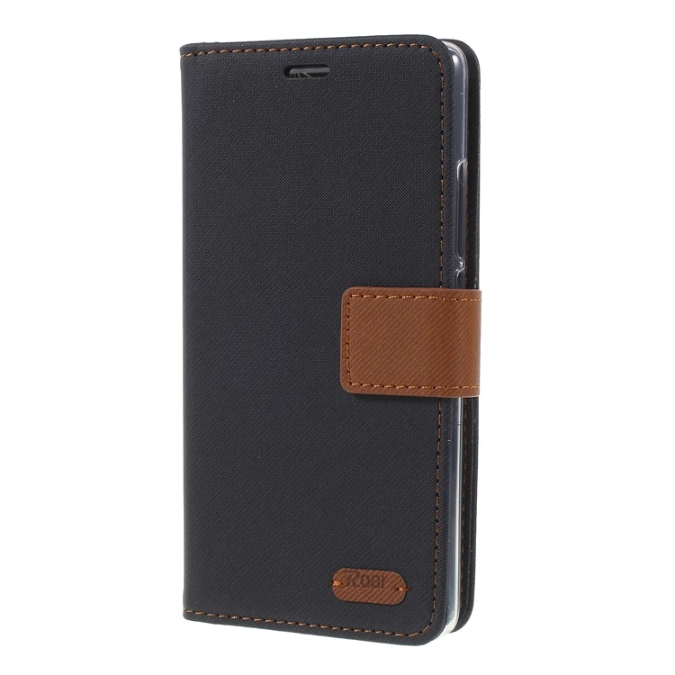 ROAR KOREA Twill Leather Wallet Stand Cover for Xiaomi Mi 8 SE (5.88-inch) - Black-3