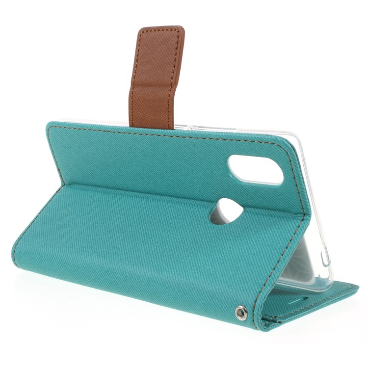 ROAR KOREA Twill Leather Wallet Magnetic Back Case for Xiaomi Mi 8 SE (5.88-inch) - Green-5