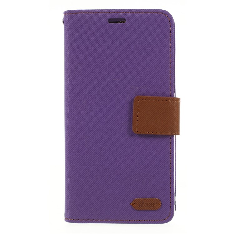 ROAR KOREA Twill Leather Wallet Magnetic Mobile Shell for Xiaomi Mi 8 SE (5.88-inch) - Purple-1