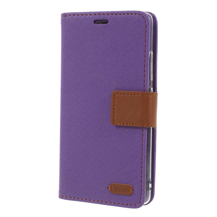 ROAR KOREA Twill Leather Wallet Magnetic Mobile Shell for Xiaomi Mi 8 SE (5.88-inch) - Purple-3