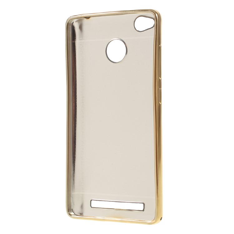 Plated PU Leather Coated TPU Case for Xiaomi Redmi 3s - Black-2
