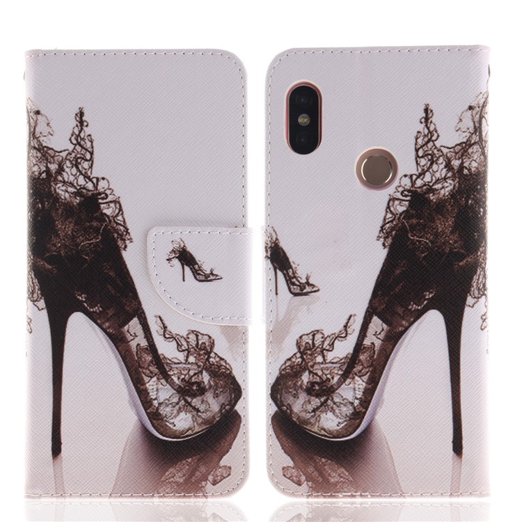 Pattern Printing Leather Wallet Case for Xiaomi Redmi Note 5 Pro (Dual Camera) / Redmi Note 5 (China) - High-heeled Shoes-2