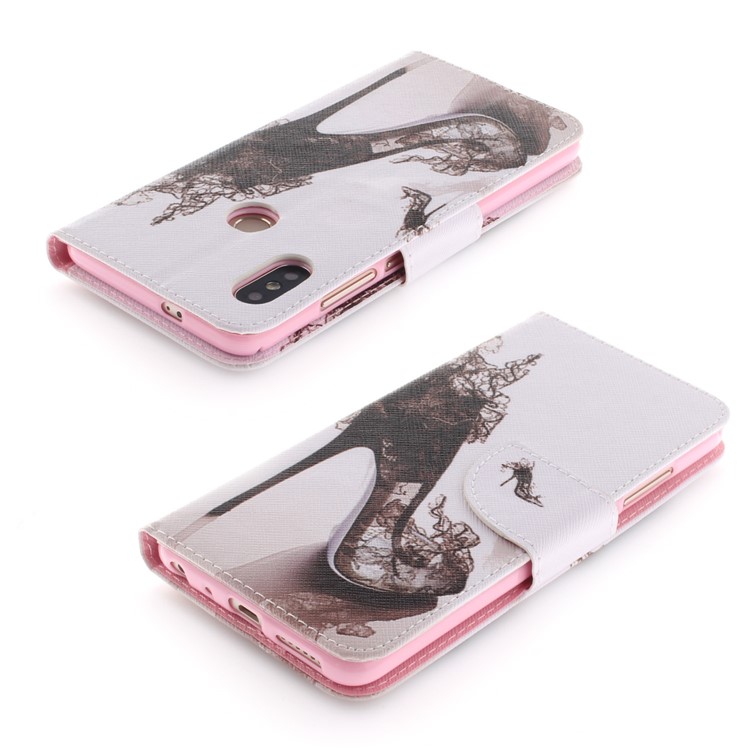 Pattern Printing Leather Wallet Case for Xiaomi Redmi Note 5 Pro (Dual Camera) / Redmi Note 5 (China) - High-heeled Shoes-4