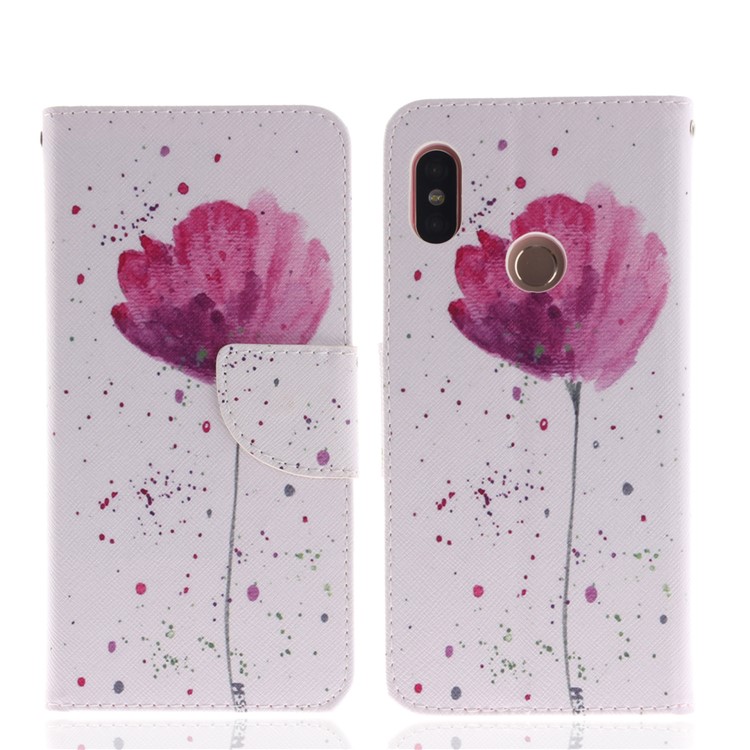Pattern Printing Leather Wallet Phone Casing for Xiaomi Redmi Note 5 Pro (Dual Camera) / Redmi Note 5 (China) - Vivid Flower-2