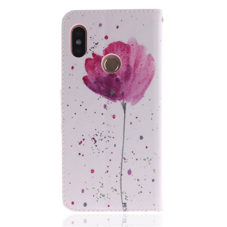 Pattern Printing Leather Wallet Phone Casing for Xiaomi Redmi Note 5 Pro (Dual Camera) / Redmi Note 5 (China) - Vivid Flower-3