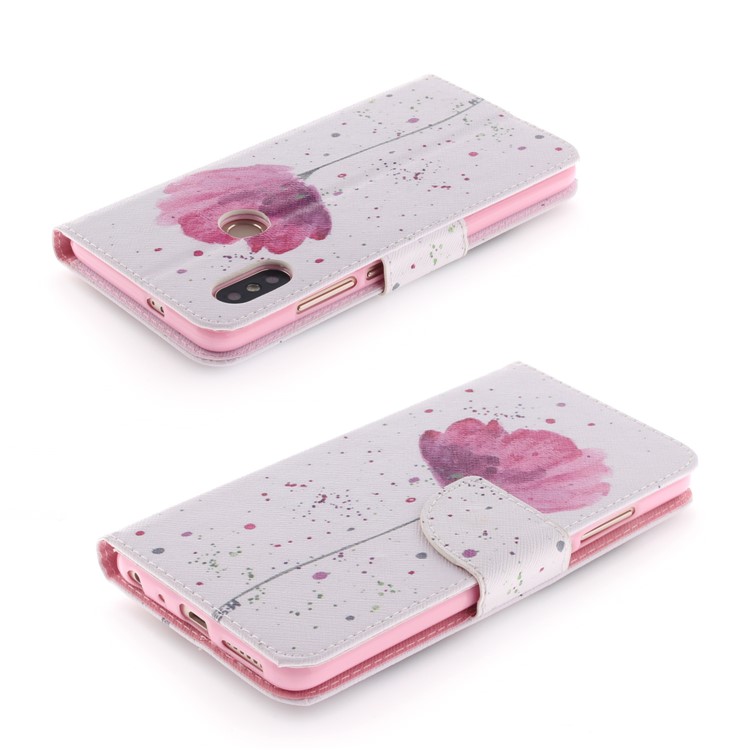 Pattern Printing Leather Wallet Phone Casing for Xiaomi Redmi Note 5 Pro (Dual Camera) / Redmi Note 5 (China) - Vivid Flower-4