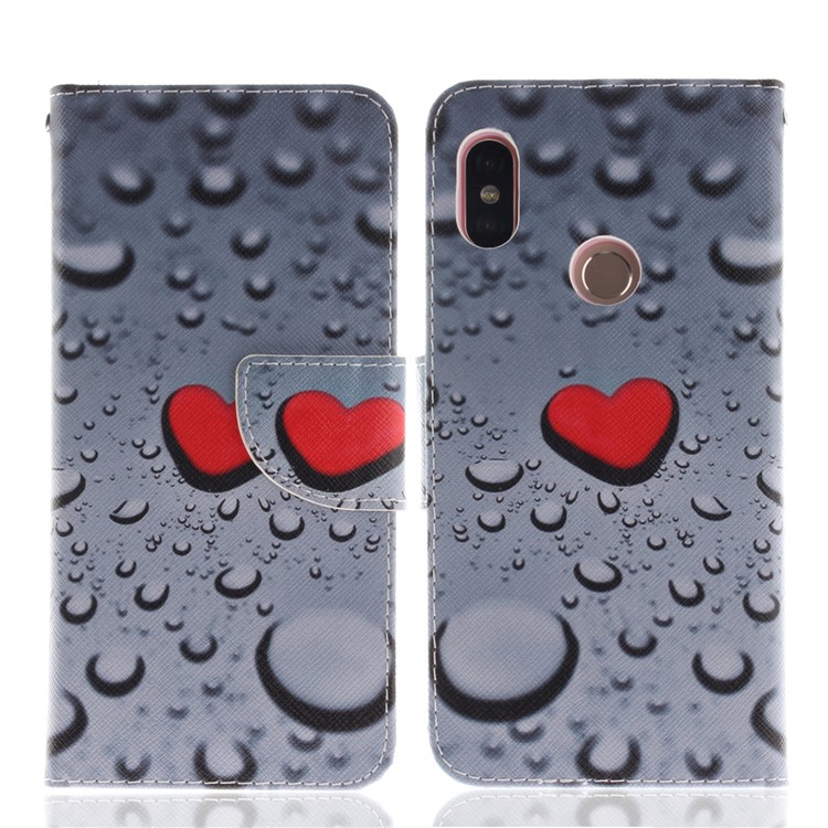 Pattern Printing Leather Wallet Magnetic Case for Xiaomi Redmi Note 5 Pro (Dual Camera) / Redmi Note 5 (China) - Red Hearts-2
