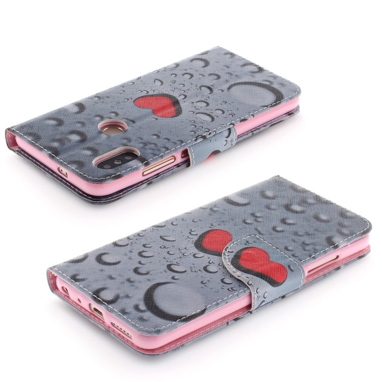 Pattern Printing Leather Wallet Magnetic Case for Xiaomi Redmi Note 5 Pro (Dual Camera) / Redmi Note 5 (China) - Red Hearts-4