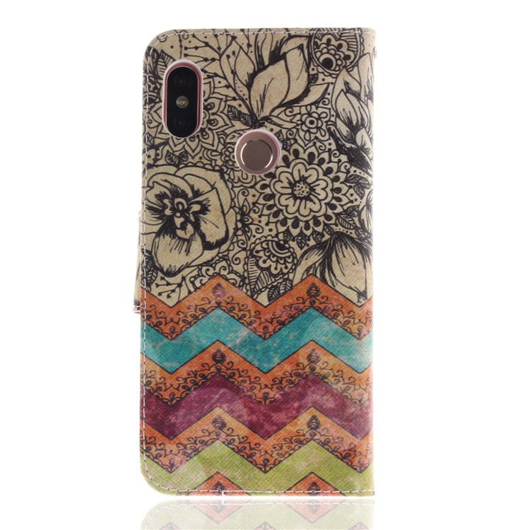 Pattern Printing Leather Wallet Cover Accessory for Xiaomi Redmi Note 5 Pro (Dual Camera) / Redmi Note 5 (China) - Retro Flowers-3