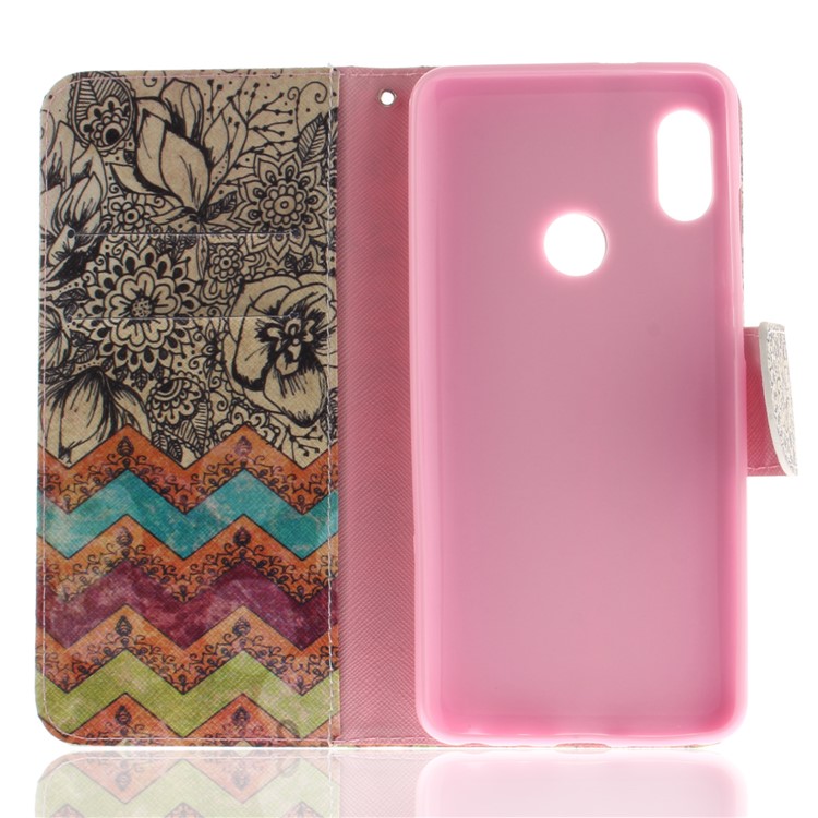 Pattern Printing Leather Wallet Cover Accessory for Xiaomi Redmi Note 5 Pro (Dual Camera) / Redmi Note 5 (China) - Retro Flowers-8