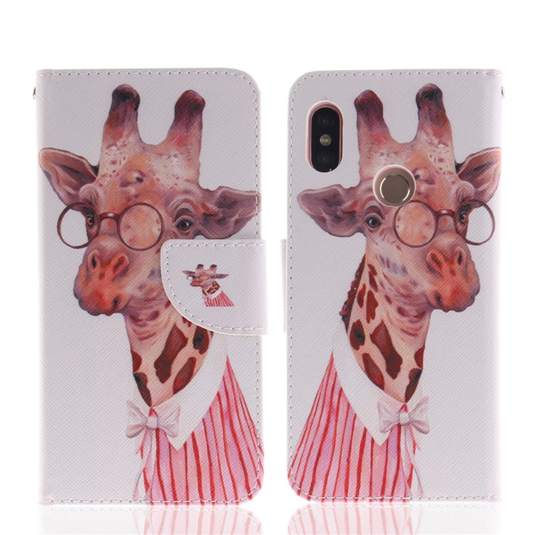 Pattern Printing Leather Wallet Flip Accessory Case for Xiaomi Redmi Note 5 Pro (Dual Camera) / Redmi Note 5 (China) - Giraffe Pattern-2