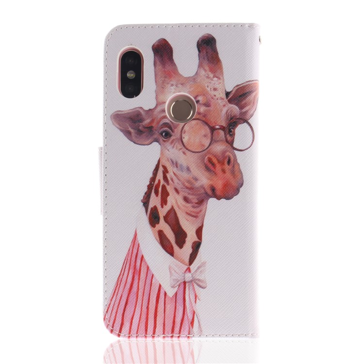 Pattern Printing Leather Wallet Flip Accessory Case for Xiaomi Redmi Note 5 Pro (Dual Camera) / Redmi Note 5 (China) - Giraffe Pattern-3