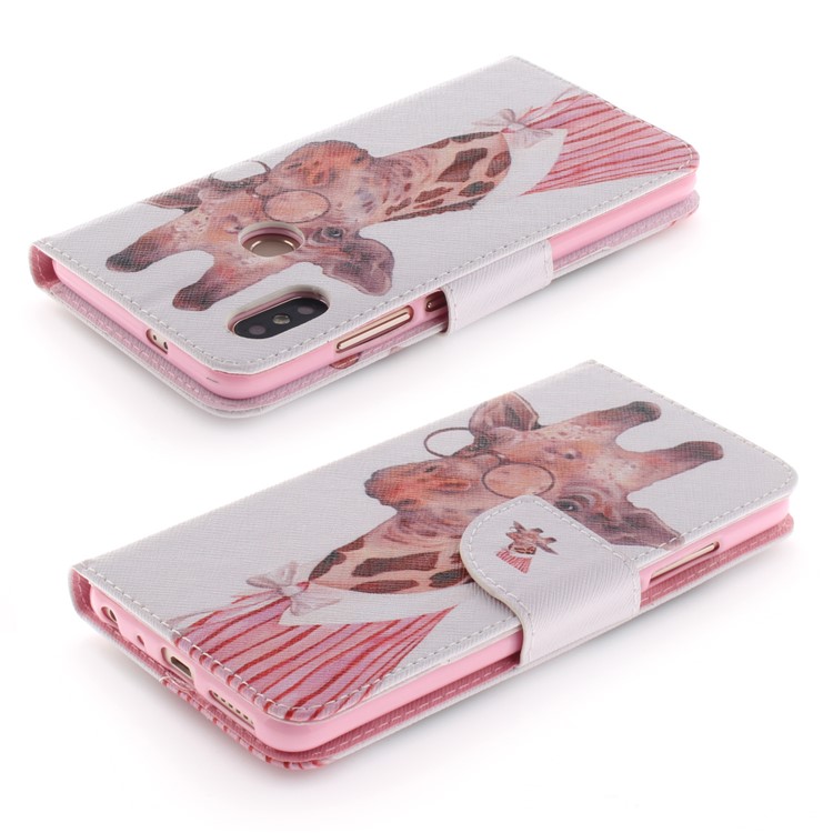 Pattern Printing Leather Wallet Flip Accessory Case for Xiaomi Redmi Note 5 Pro (Dual Camera) / Redmi Note 5 (China) - Giraffe Pattern-4