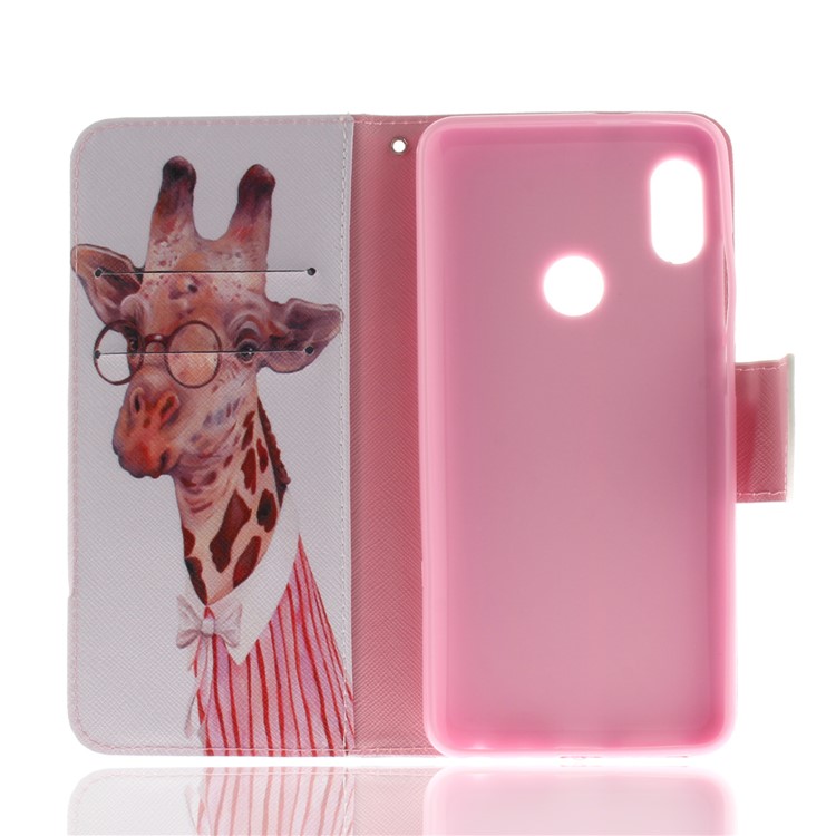 Pattern Printing Leather Wallet Flip Accessory Case for Xiaomi Redmi Note 5 Pro (Dual Camera) / Redmi Note 5 (China) - Giraffe Pattern-8