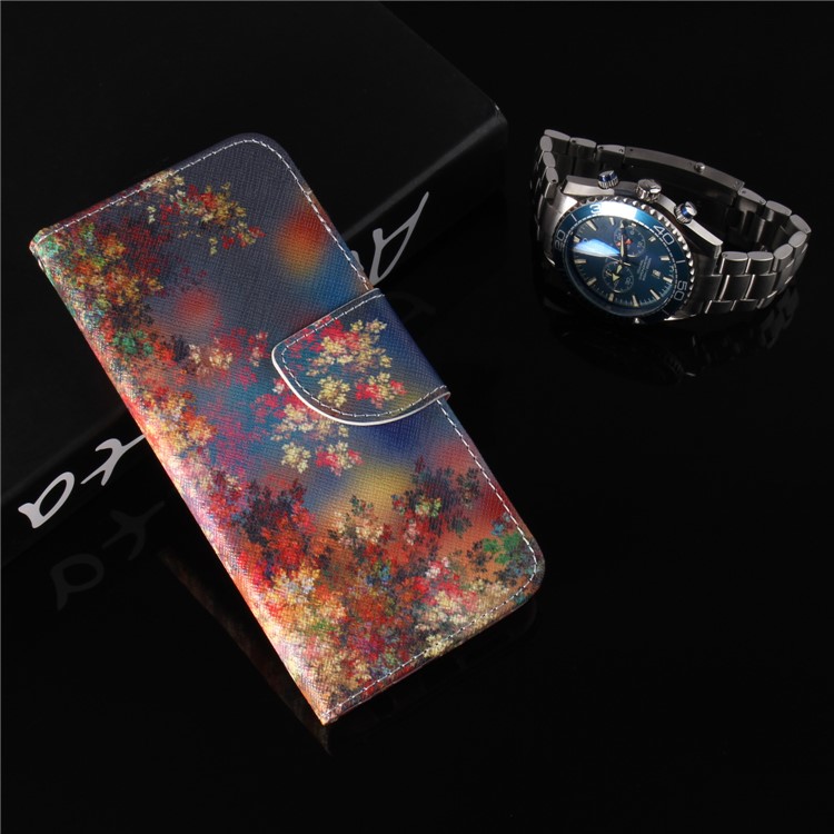 Pattern Printing Leather Wallet Stand Folio Magnetic Case for Xiaomi Redmi Note 5 Pro (Dual Camera) / Redmi Note 5 (China) - Flowers Pattern-9