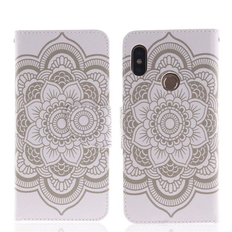 Pattern Printing Leather Wallet Phone Folio Cover for Xiaomi Redmi Note 5 Pro (Dual Camera) / Redmi Note 5 (China) - Mandala Flowers-2