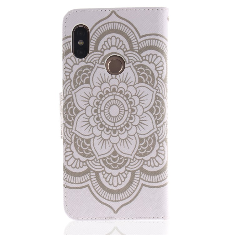 Pattern Printing Leather Wallet Phone Folio Cover for Xiaomi Redmi Note 5 Pro (Dual Camera) / Redmi Note 5 (China) - Mandala Flowers-3