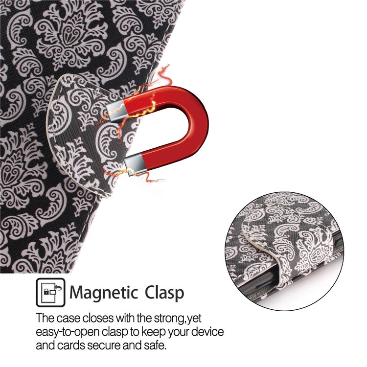 For Xiaomi Redmi Note 5 Pro (Dual Camera) / Redmi Note 5 (China) Patterned PU Leather Stand Wallet Protection Casing - Damask Flowers-6