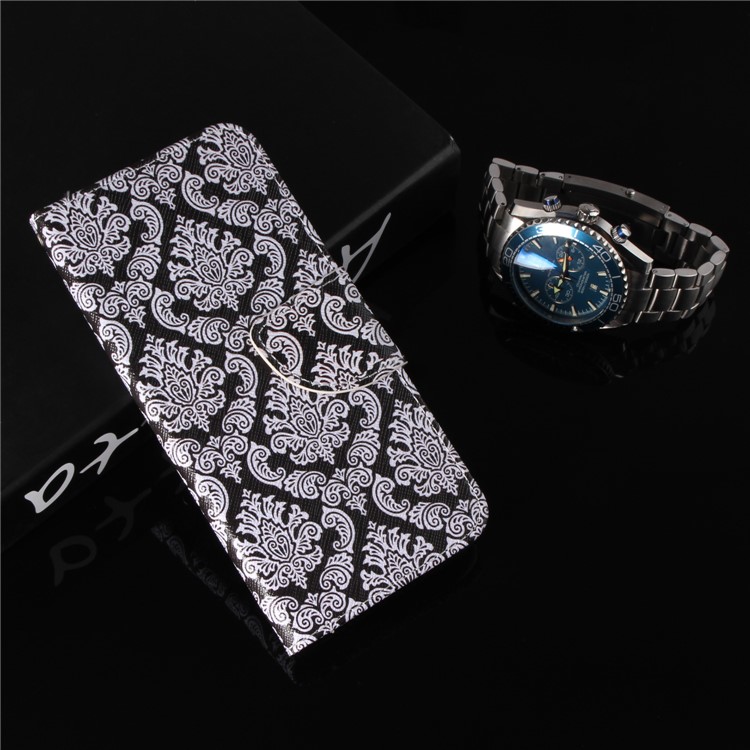 For Xiaomi Redmi Note 5 Pro (Dual Camera) / Redmi Note 5 (China) Patterned PU Leather Stand Wallet Protection Casing - Damask Flowers-9