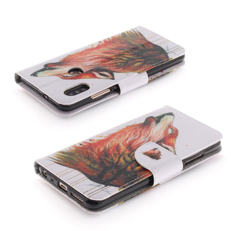 Pattern Printing Leather Wallet Case Phone Cover for Xiaomi Redmi Note 5 Pro (Dual Camera) / Redmi Note 5 (China) - Wolf Pattern-4