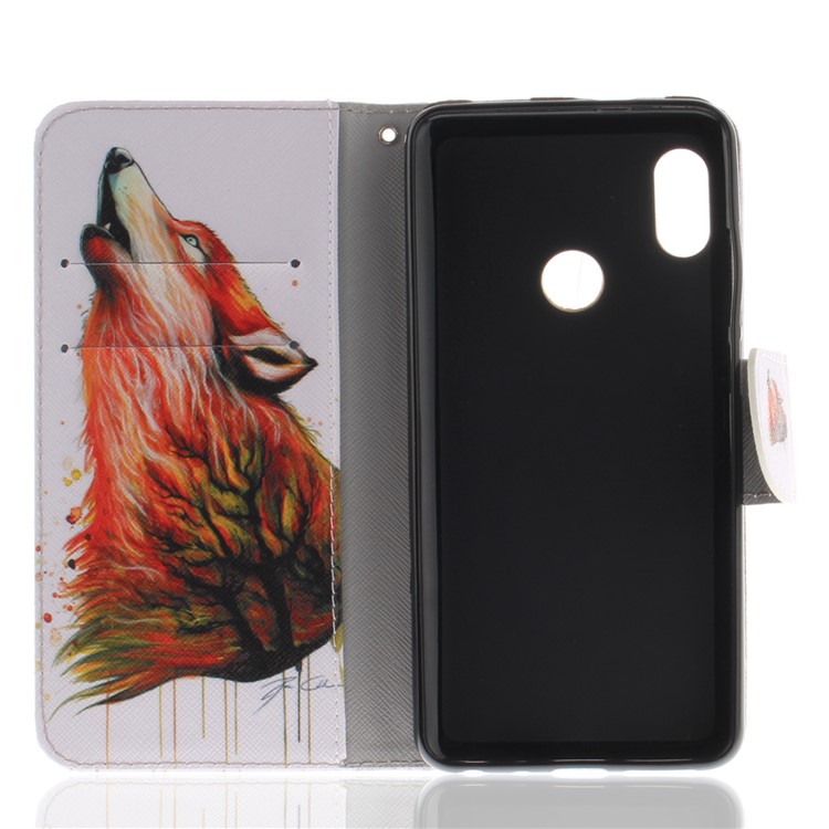 Pattern Printing Leather Wallet Case Phone Cover for Xiaomi Redmi Note 5 Pro (Dual Camera) / Redmi Note 5 (China) - Wolf Pattern-8