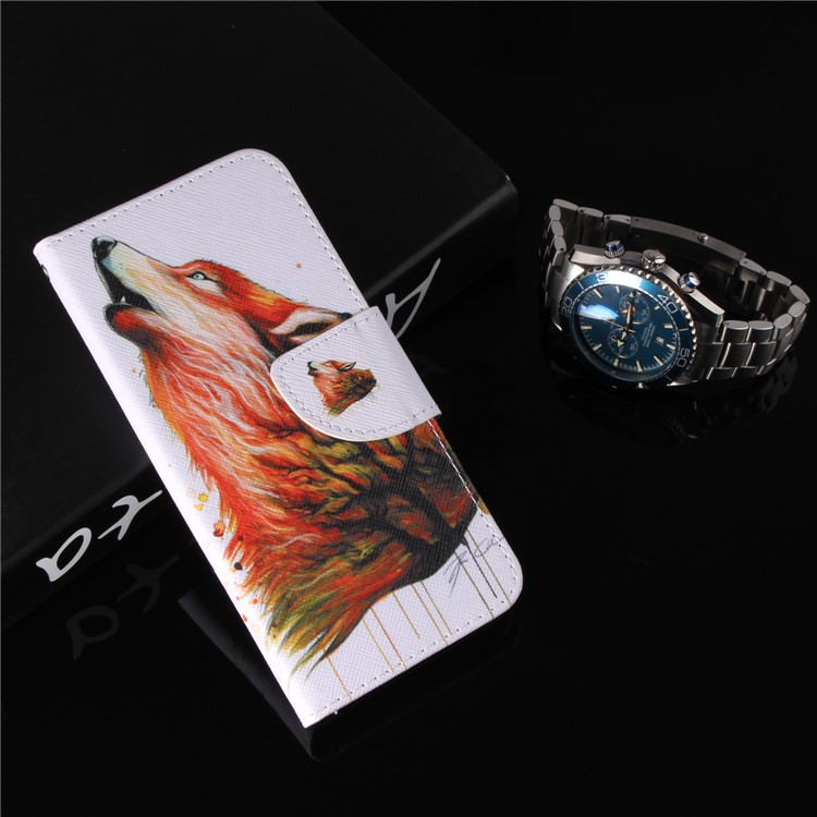 Pattern Printing Leather Wallet Case Phone Cover for Xiaomi Redmi Note 5 Pro (Dual Camera) / Redmi Note 5 (China) - Wolf Pattern-9