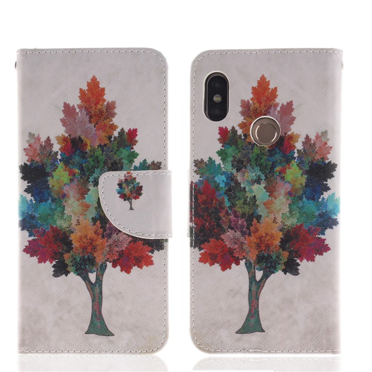 For Xiaomi Redmi Note 5 Pro (Dual Camera) / Redmi Note 5 (China) Pattern Printing Wallet Leather Stand Cover - Colorzied Tree-2