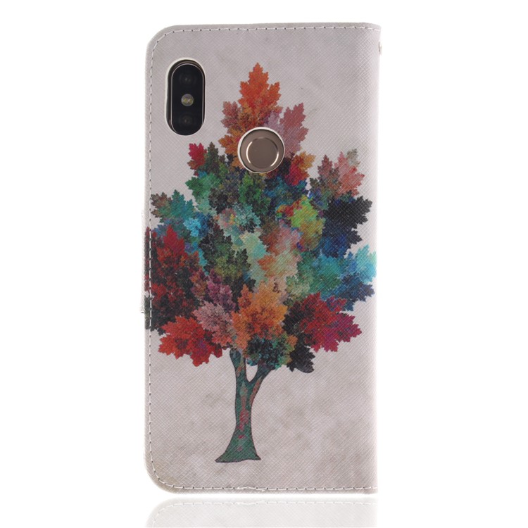 For Xiaomi Redmi Note 5 Pro (Dual Camera) / Redmi Note 5 (China) Pattern Printing Wallet Leather Stand Cover - Colorzied Tree-3