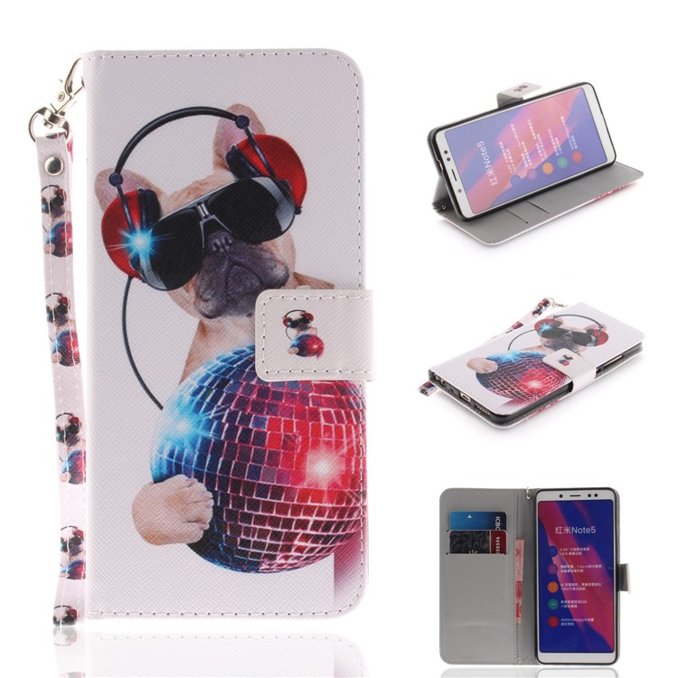 Pattern Printing Wallet Leather Flip Stand Shell for Xiaomi Redmi Note 5 Pro (Dual Camera) / Redmi Note 5 (China) - Cool Dog-1