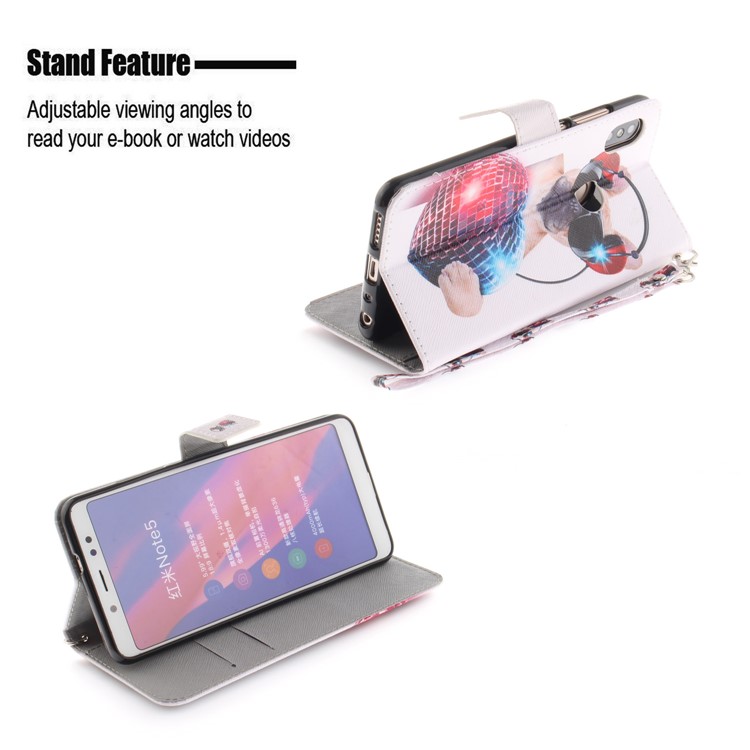 Pattern Printing Wallet Leather Flip Stand Shell for Xiaomi Redmi Note 5 Pro (Dual Camera) / Redmi Note 5 (China) - Cool Dog-5