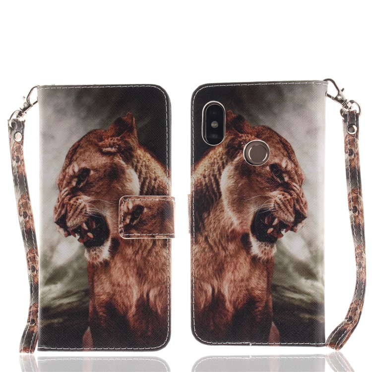 Pattern Printing Wallet Stand Leather Phone Case for Xiaomi Redmi Note 5 Pro (Dual Camera) / Redmi Note 5 (China) - Fierce Tiger-2