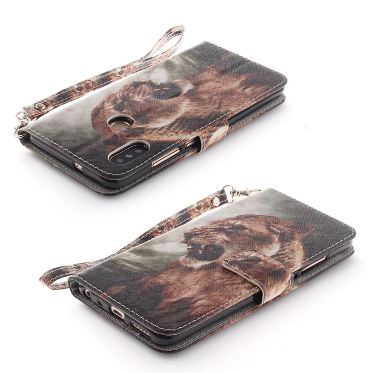 Pattern Printing Wallet Stand Leather Phone Case for Xiaomi Redmi Note 5 Pro (Dual Camera) / Redmi Note 5 (China) - Fierce Tiger-4