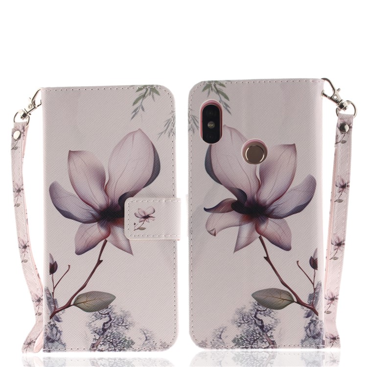 Pattern Printing Wallet Stand Leather Phone Shell for Xiaomi Redmi Note 5 Pro (Dual Camera) / Redmi Note 5 (China) - Flower-2
