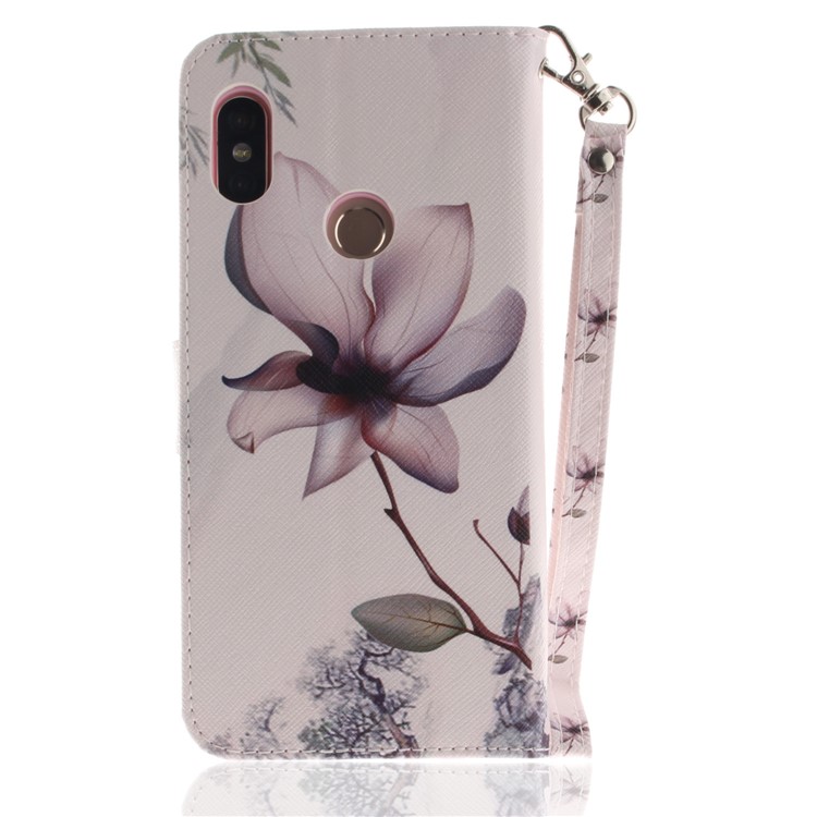 Pattern Printing Wallet Stand Leather Phone Shell for Xiaomi Redmi Note 5 Pro (Dual Camera) / Redmi Note 5 (China) - Flower-3