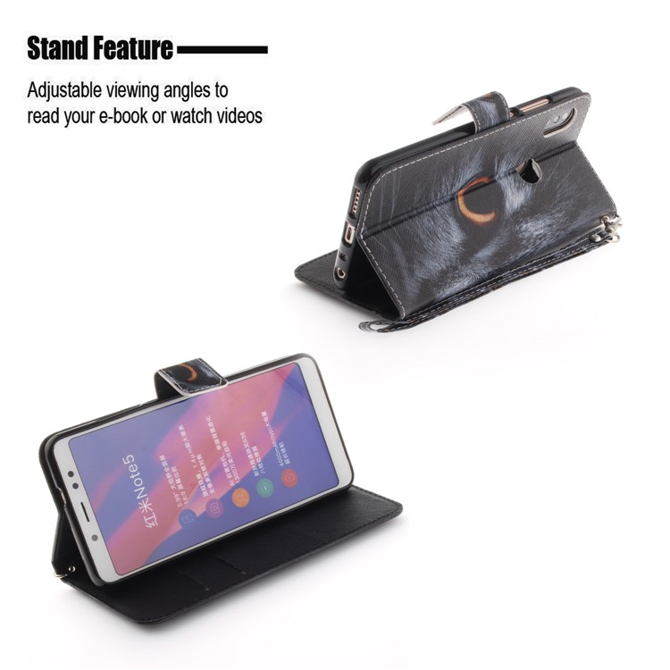 Pattern Printing PU Leather Magnetic Wallet Mobile Phone Shell for Xiaomi Redmi Note 5 Pro (Dual Camera) / Redmi Note 5 (China) - Eye-5