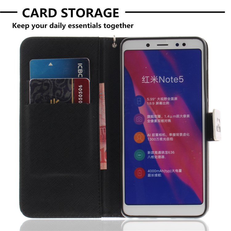 Pattern Printing PU Leather Magnetic Wallet Mobile Phone Shell for Xiaomi Redmi Note 5 Pro (Dual Camera) / Redmi Note 5 (China) - Eye-7