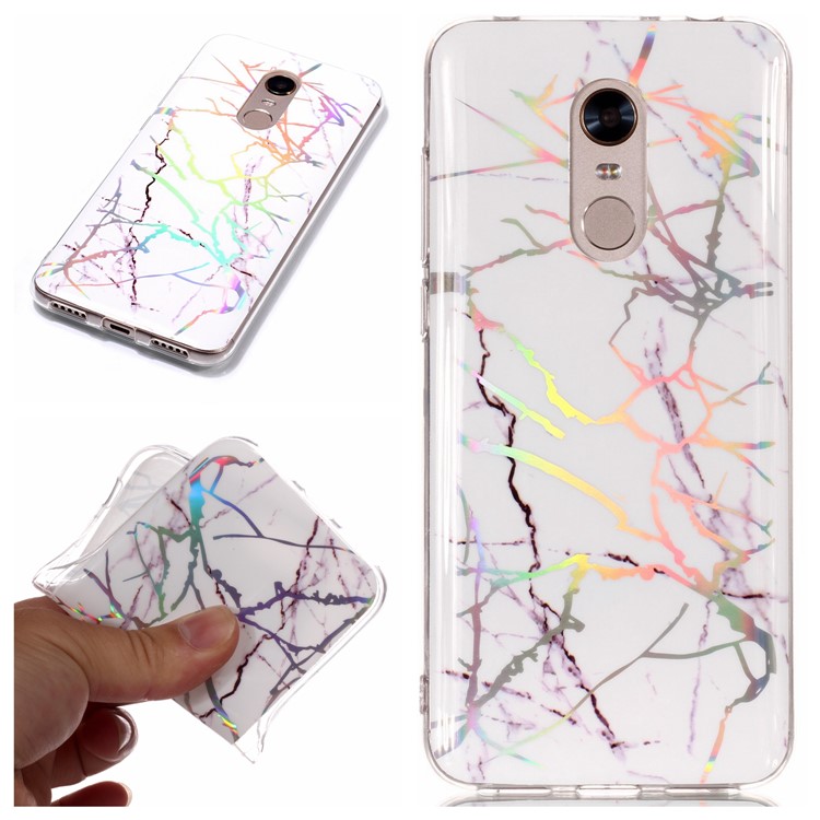 IMD Marble Pattern Color Plated TPU Back Case for Xiaomi Redmi Note 5 / Redmi 5 Plus - White-1