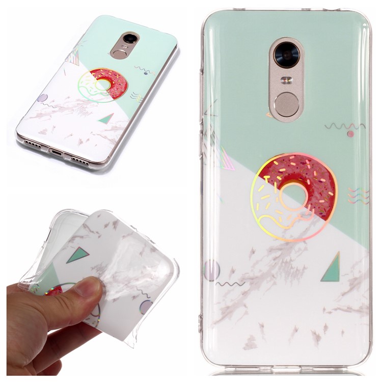 IMD Marble Pattern Color Plated TPU Back Casing for Xiaomi Redmi Note 5 / Redmi 5 Plus - Green / White-1