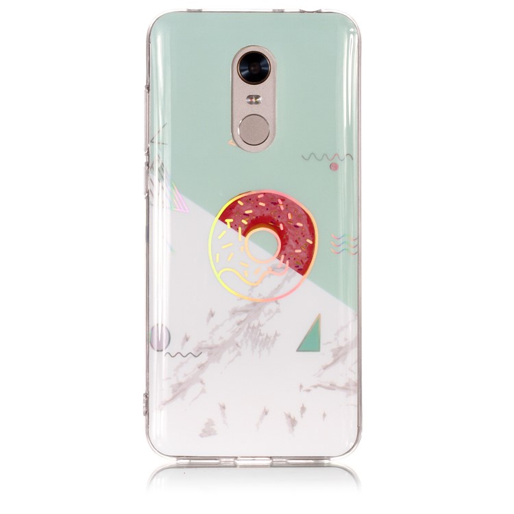 IMD Marble Pattern Color Plated TPU Back Casing for Xiaomi Redmi Note 5 / Redmi 5 Plus - Green / White-2
