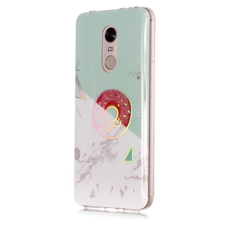 IMD Marble Pattern Color Plated TPU Back Casing for Xiaomi Redmi Note 5 / Redmi 5 Plus - Green / White-3
