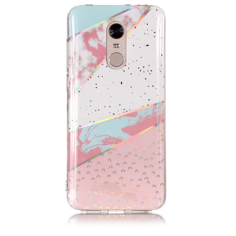 IMD Marble Pattern Color Plated TPU Mobile Phone Cover for Xiaomi Redmi Note 5 / Redmi 5 Plus - Pink / White-2