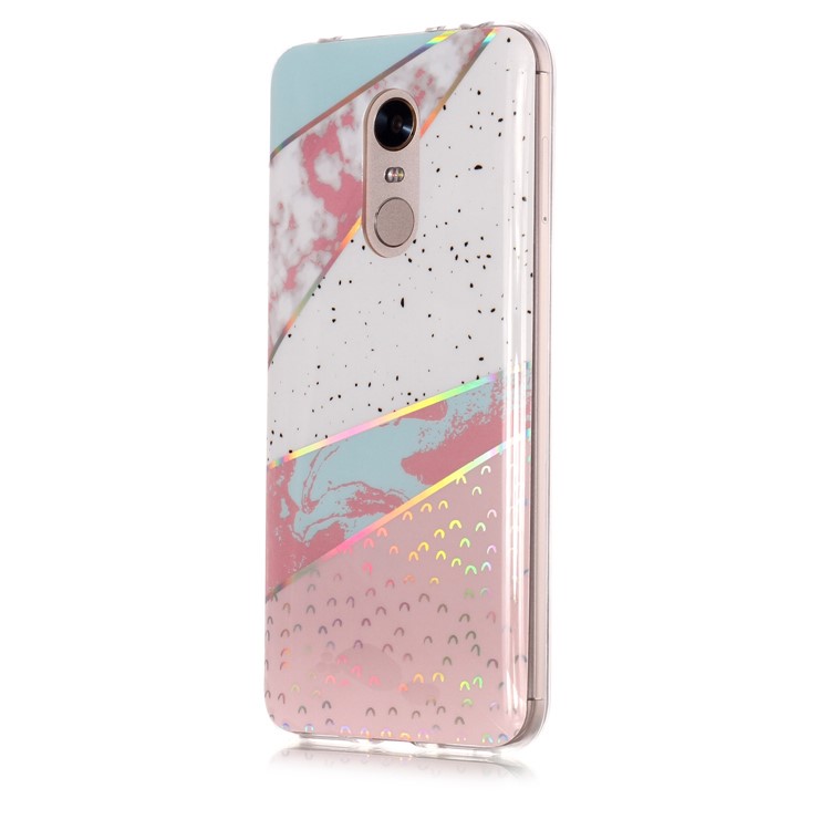IMD Marble Pattern Color Plated TPU Mobile Phone Cover for Xiaomi Redmi Note 5 / Redmi 5 Plus - Pink / White-3