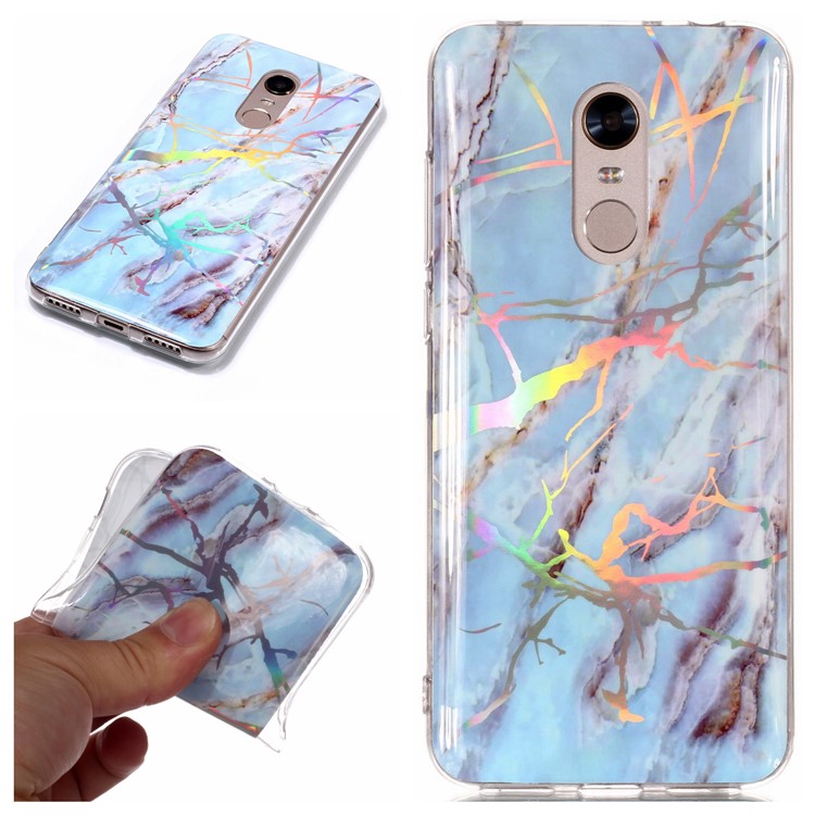IMD Marble Pattern Color Plated TPU Cell Phone Case for Xiaomi Redmi Note 5 / Redmi 5 Plus - Blue-1