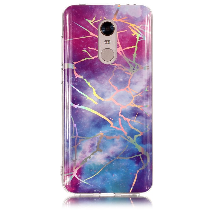 IMD Marble Pattern Color Plated TPU Protective Shell for Xiaomi Redmi Note 5 / Redmi 5 Plus - Purple / Blue-2