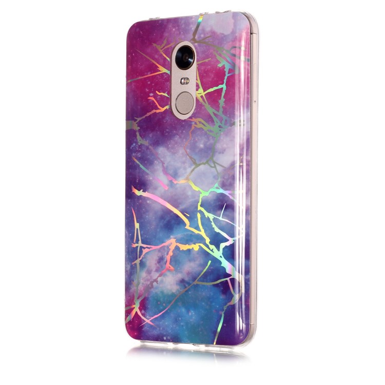 IMD Marble Pattern Color Plated TPU Protective Shell for Xiaomi Redmi Note 5 / Redmi 5 Plus - Purple / Blue-3