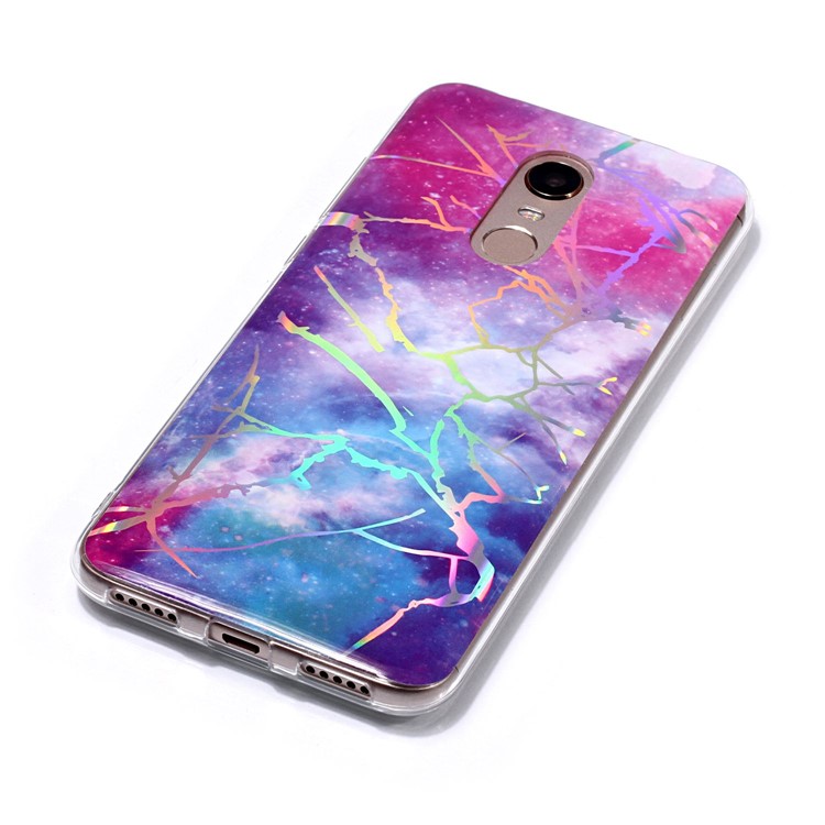 IMD Marble Pattern Color Plated TPU Protective Shell for Xiaomi Redmi Note 5 / Redmi 5 Plus - Purple / Blue-4